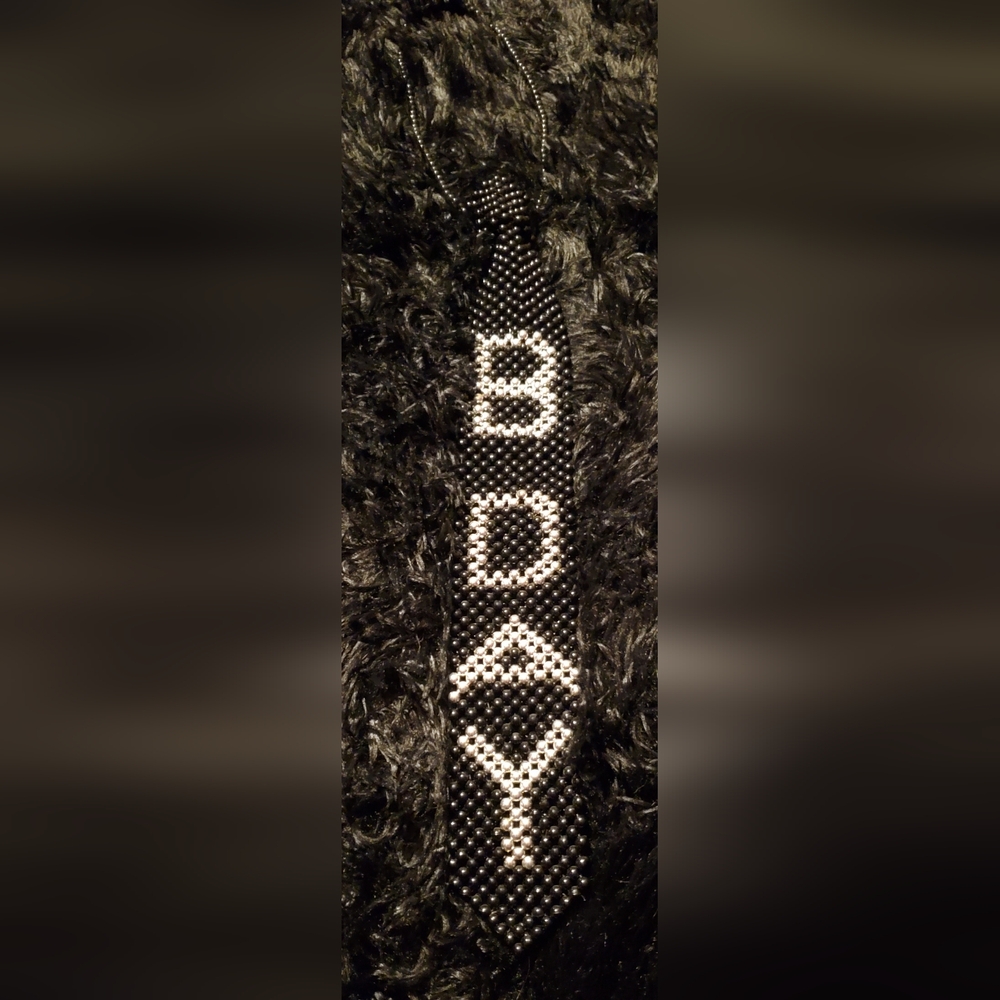 Beaded BDAY Tie